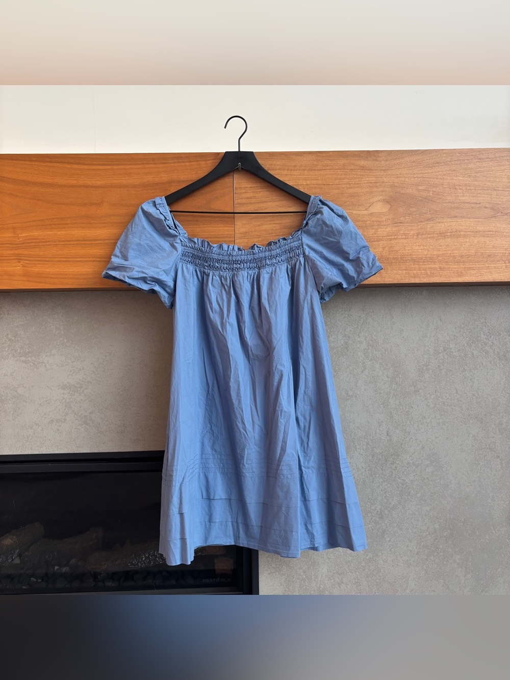 Unsubscribed Square Neck Cotton Mini Dress, Size 0